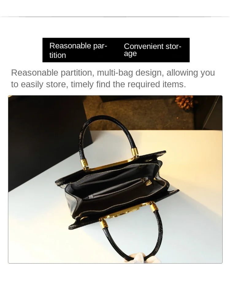 Luxe Croc Structured Tote Bag
