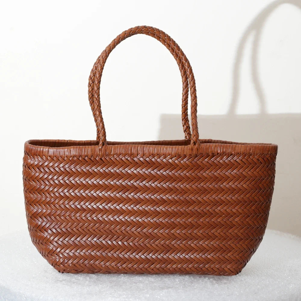 Charlotte Woven Cowhide Tote