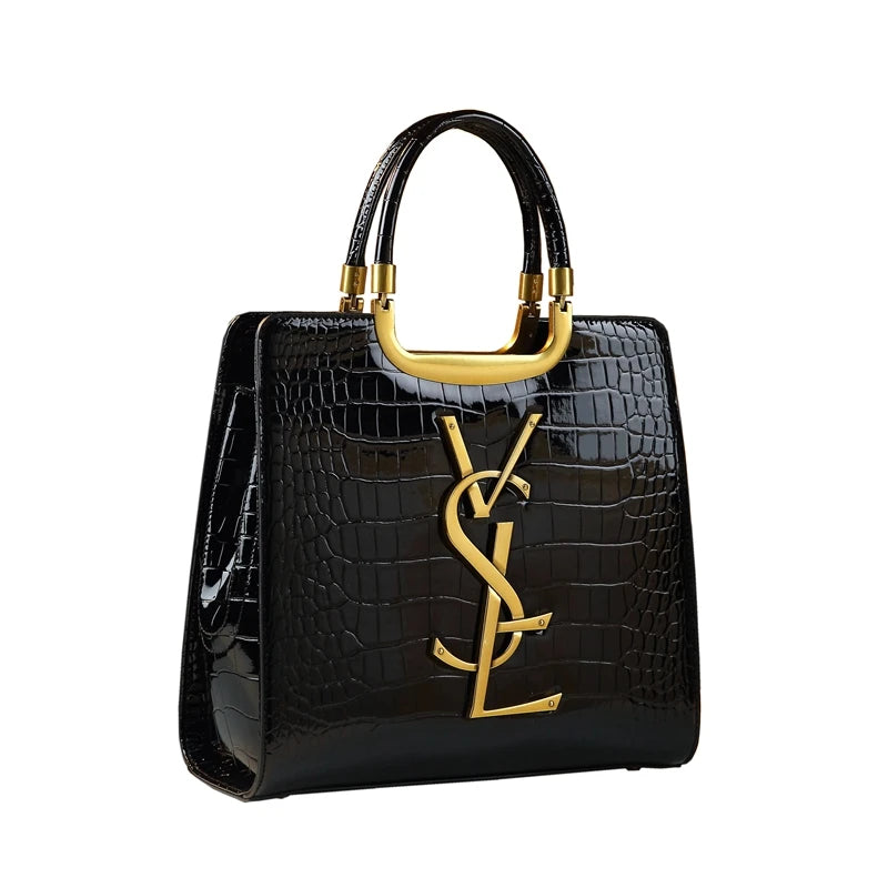 Luxe Croc Structured Tote Bag