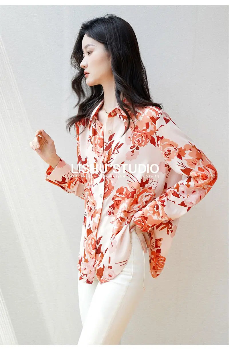 Elegant Floral Print Blouse