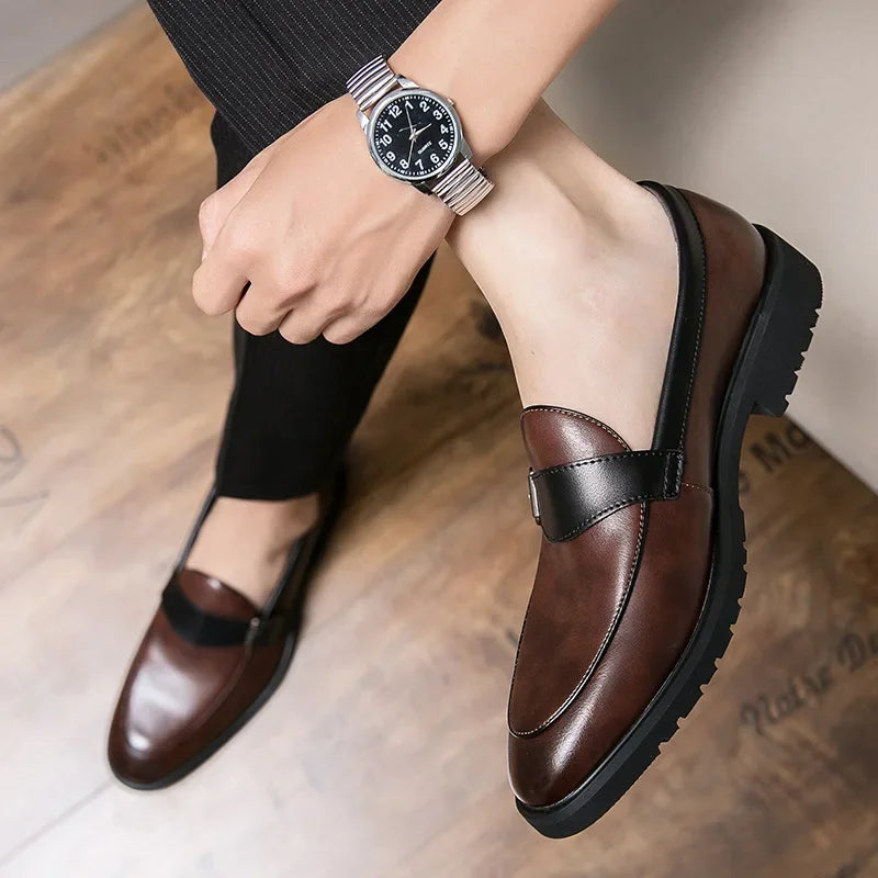 Theo Crest Leather Loafers