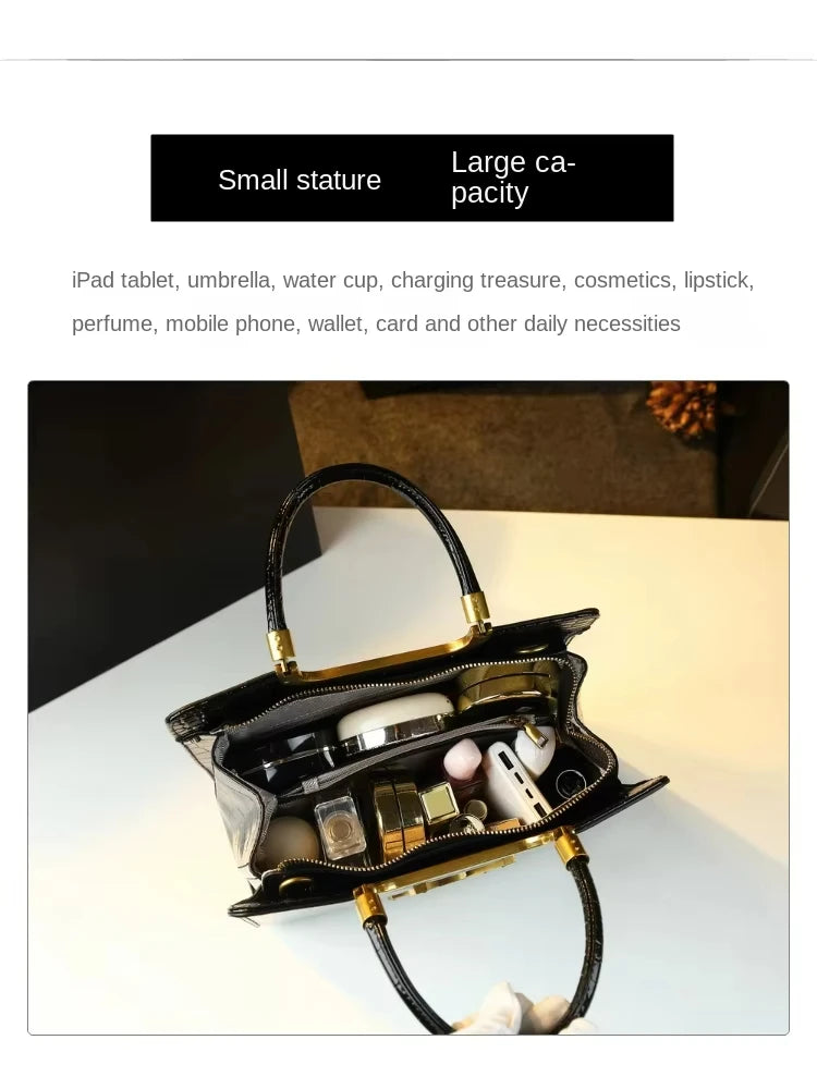 Luxe Croc Structured Tote Bag