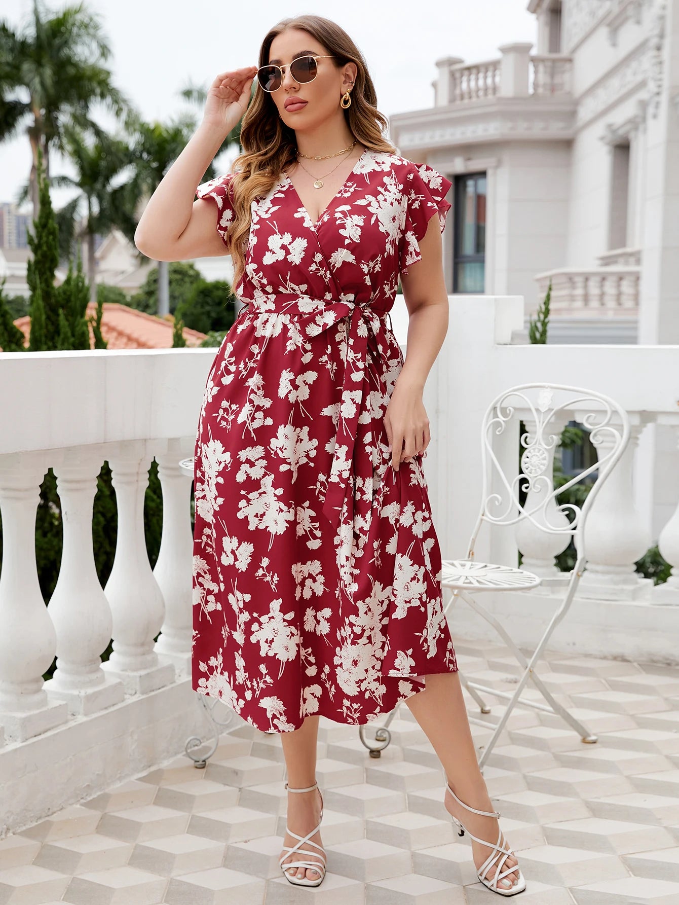 Della Mel Floral A-Line Dress