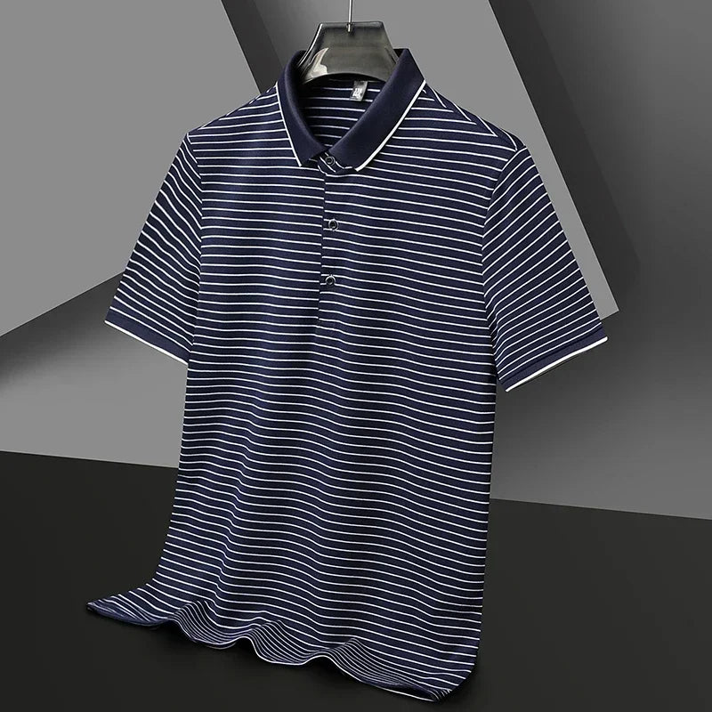 Henley Stripe Polo.