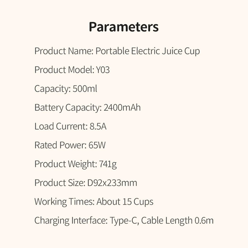 NOVA 500ML – Portable Juicer Bottle