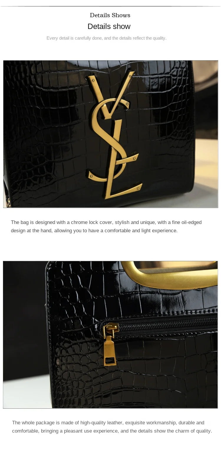 Luxe Croc Structured Tote Bag