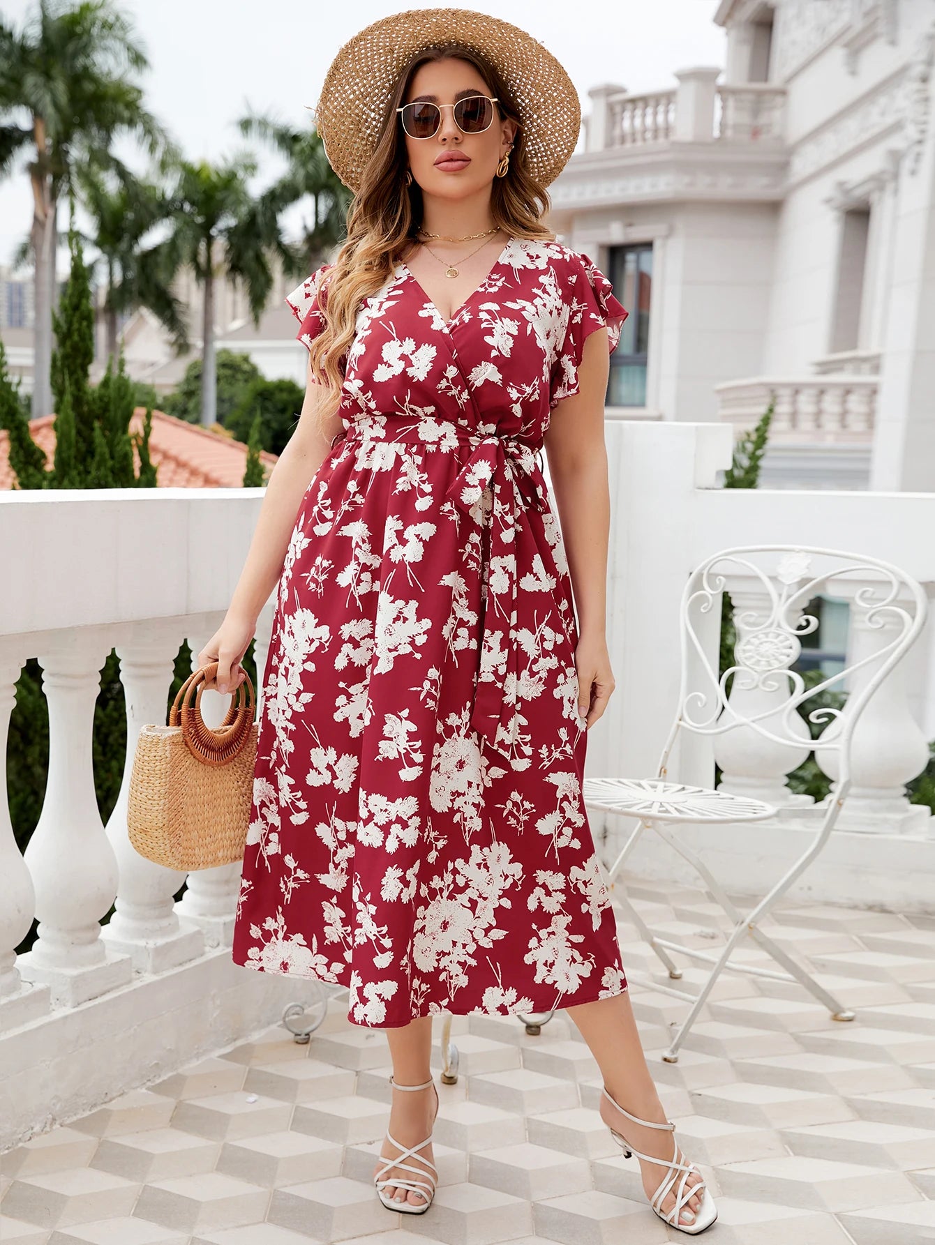 Della Mel Floral A-Line Dress