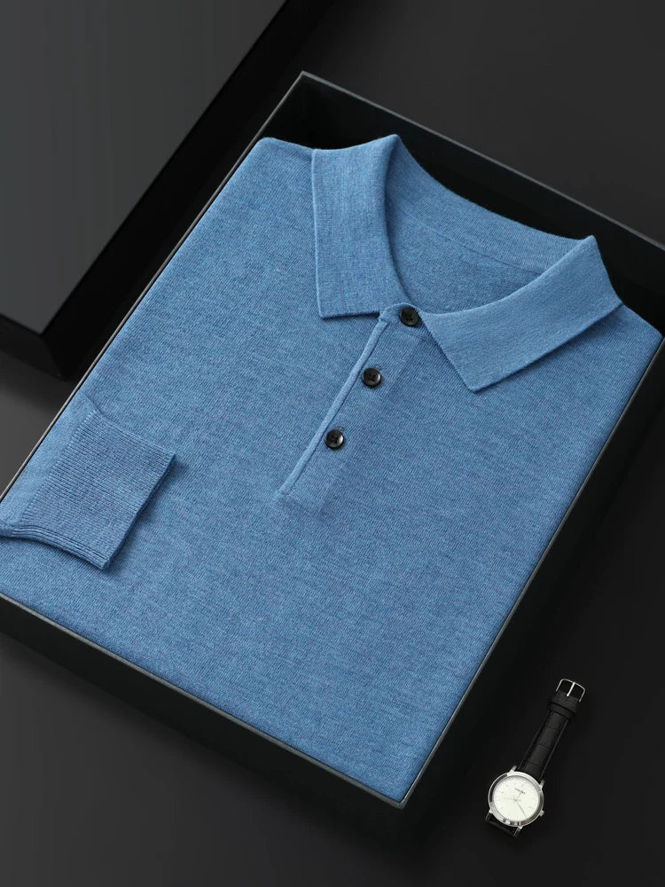 MERINO WOOL POLO KNIT