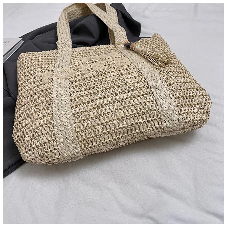 FRENCH WOVEN STRAW TOTE
