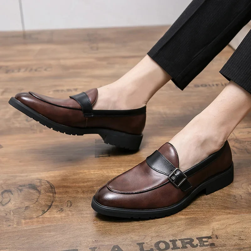 Theo Crest Leather Loafers