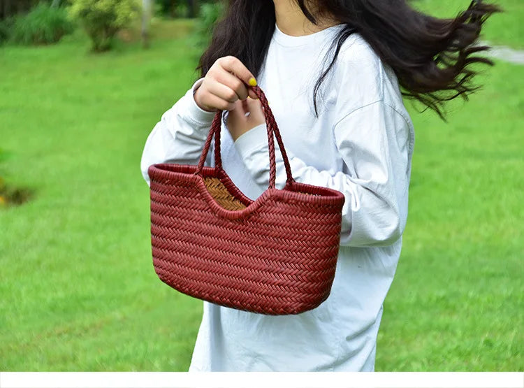 Charlotte Woven Cowhide Tote