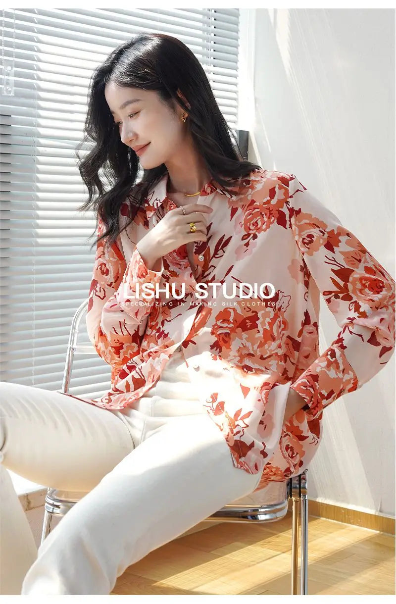 Elegant Floral Print Blouse