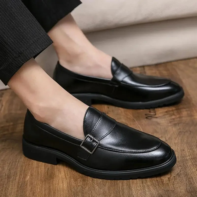 Theo Crest Leather Loafers