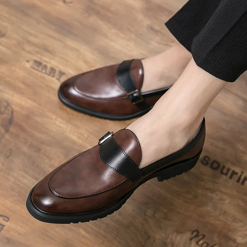 Theo Crest Leather Loafers