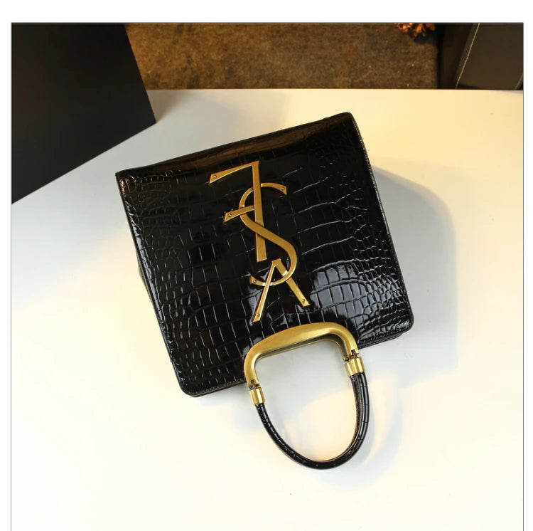 Luxe Croc Structured Tote Bag