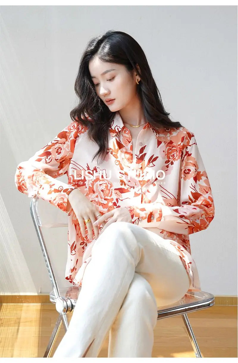 Elegant Floral Print Blouse