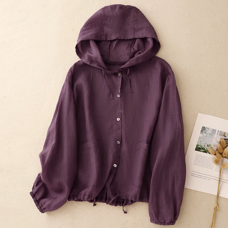 MIRA LINEN HOODIE