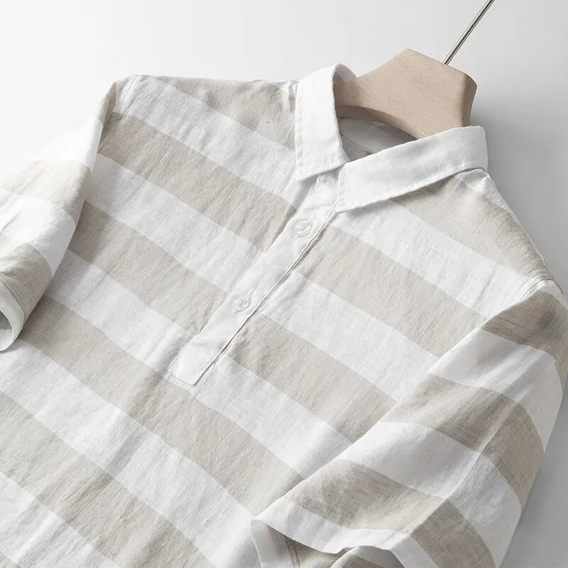 ALFRED STRIPED LINEN TEE
