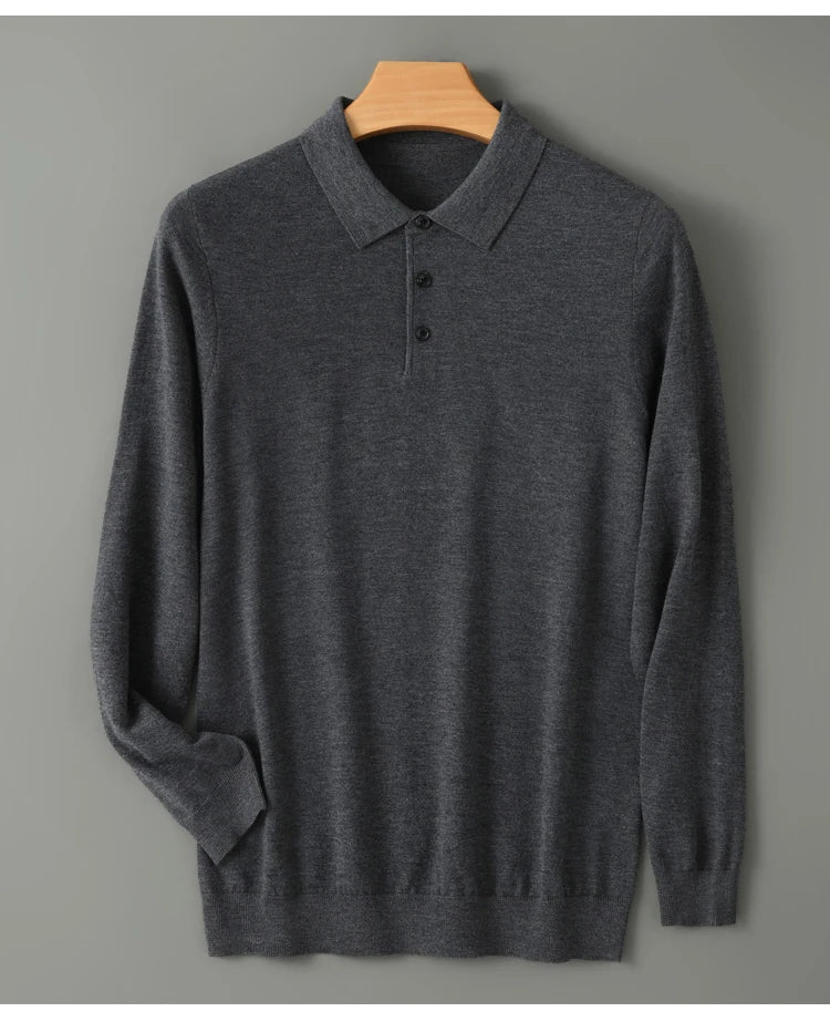 MERINO WOOL POLO KNIT