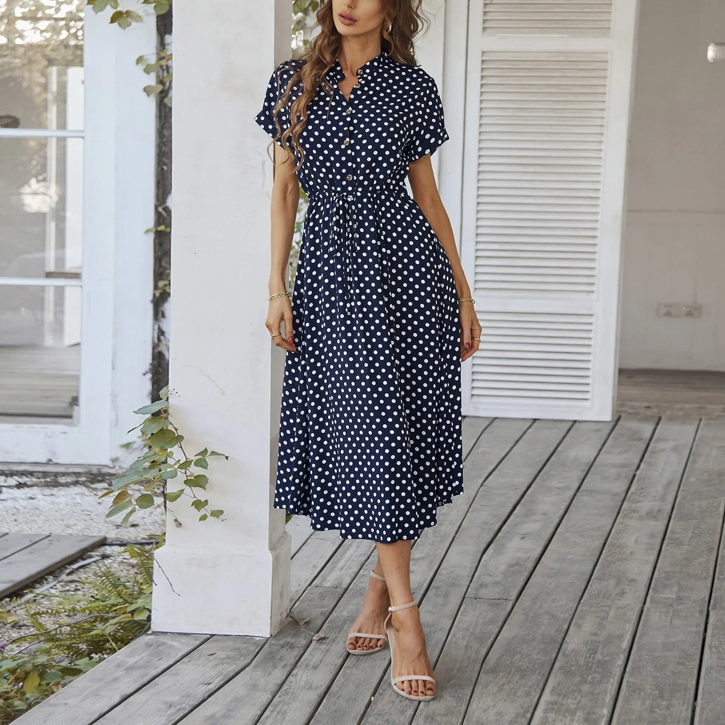 The Portofino Polka Dot Midi Dress