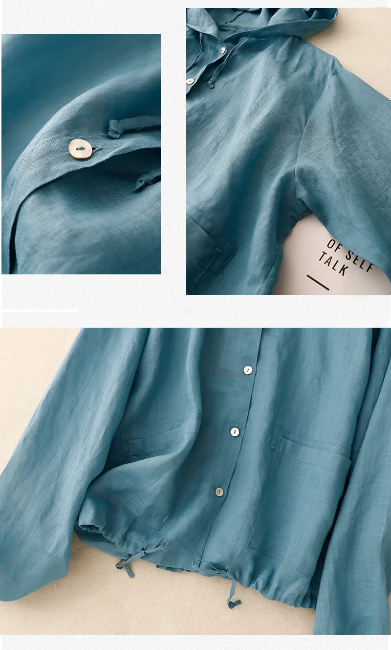 MIRA LINEN HOODIE