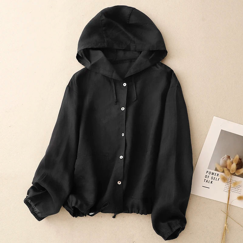 MIRA LINEN HOODIE