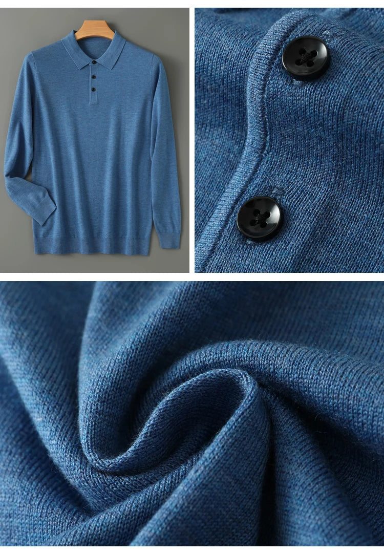 MERINO WOOL POLO KNIT