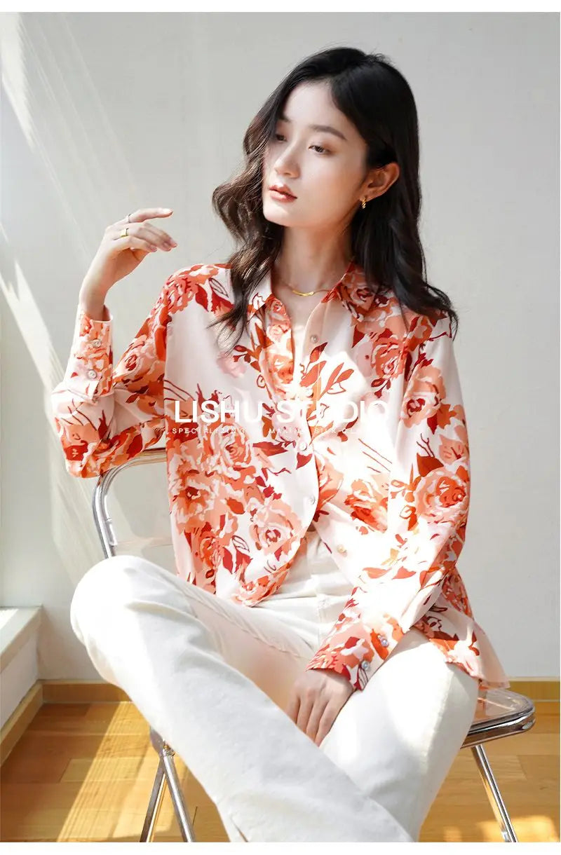 Elegant Floral Print Blouse