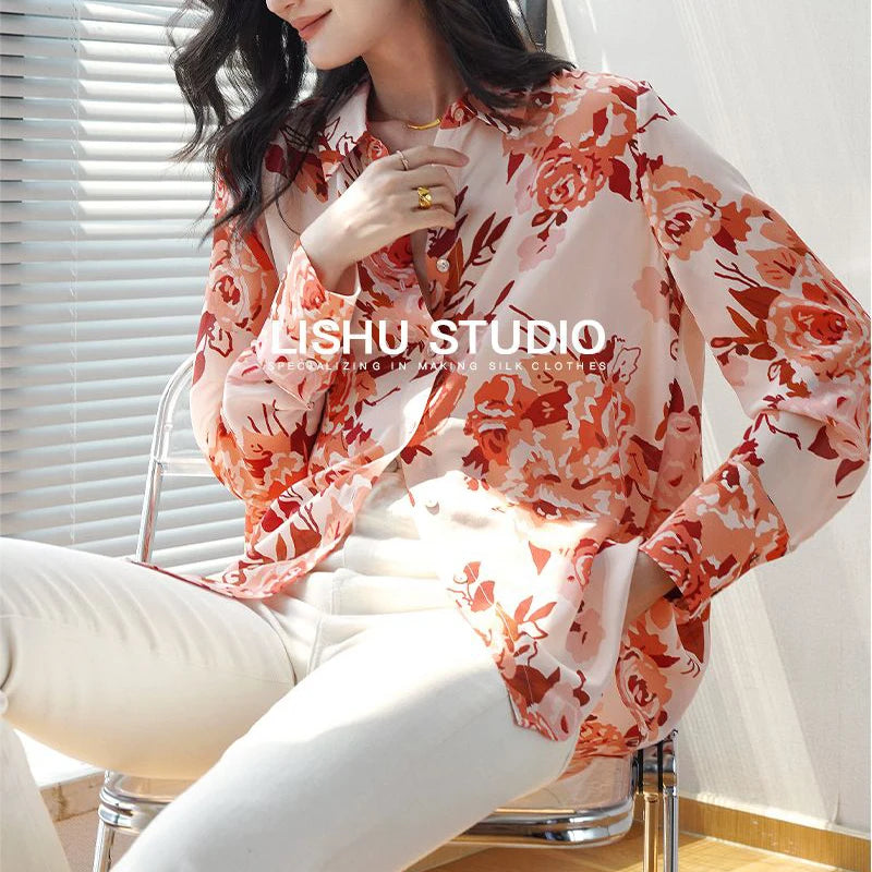 Elegant Floral Print Blouse