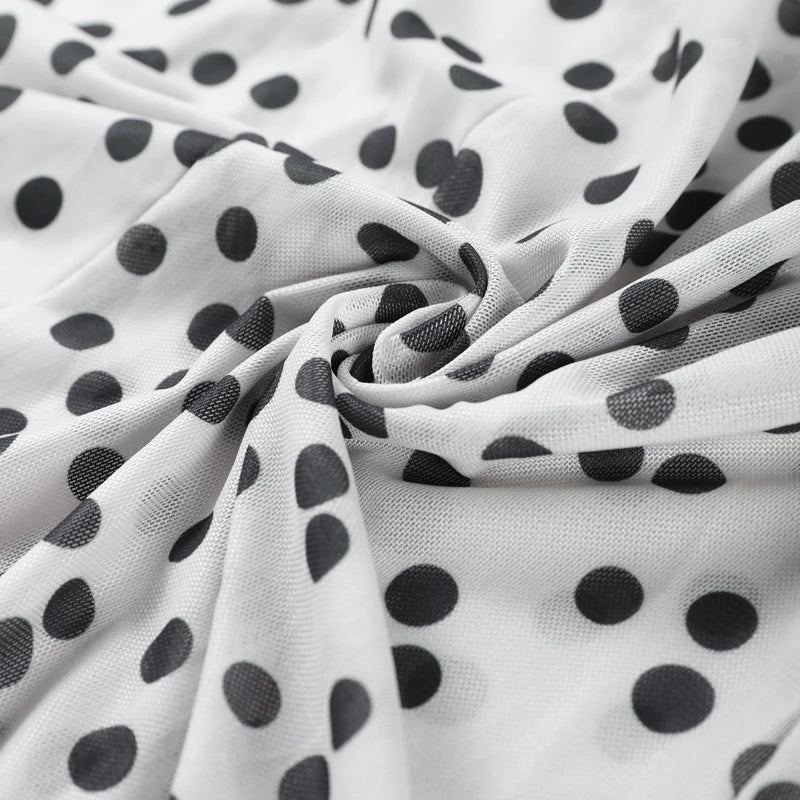 POLKA DOT BACKLESS A-LINE DRESS