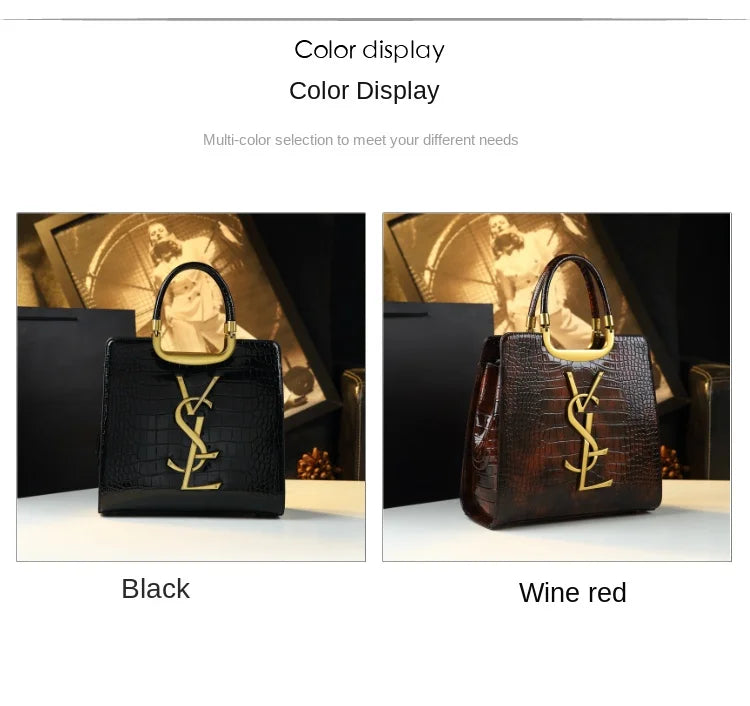 Luxe Croc Structured Tote Bag