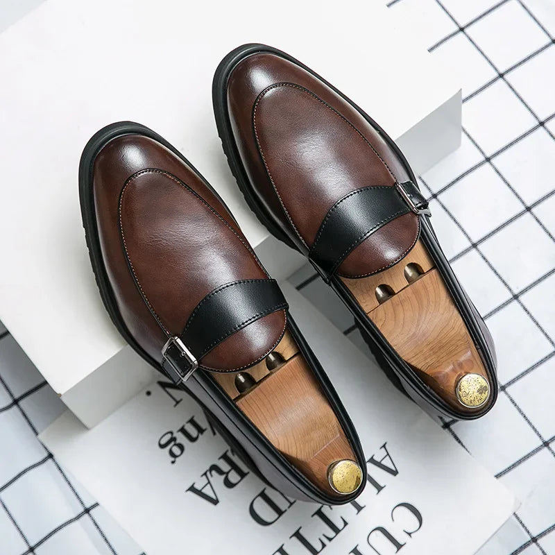 Theo Crest Leather Loafers