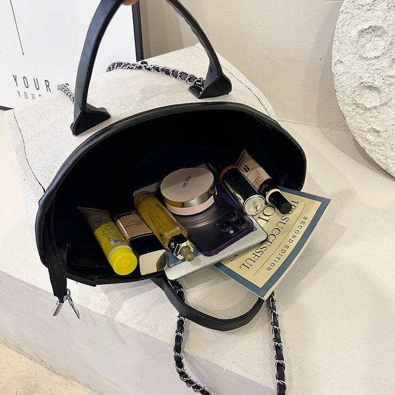 CANVAS CHAIN TOTE – LARGE CAPACITY COMMUTER BAG