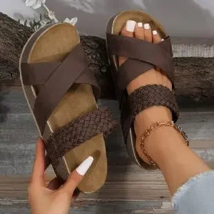 Luna Cross Slide Sandals