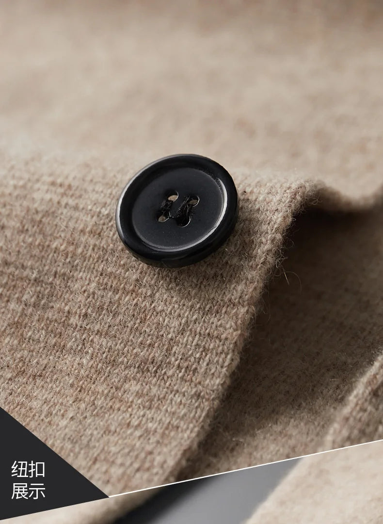 MERINO SUIT COLLAR KNITTED CARDIGAN