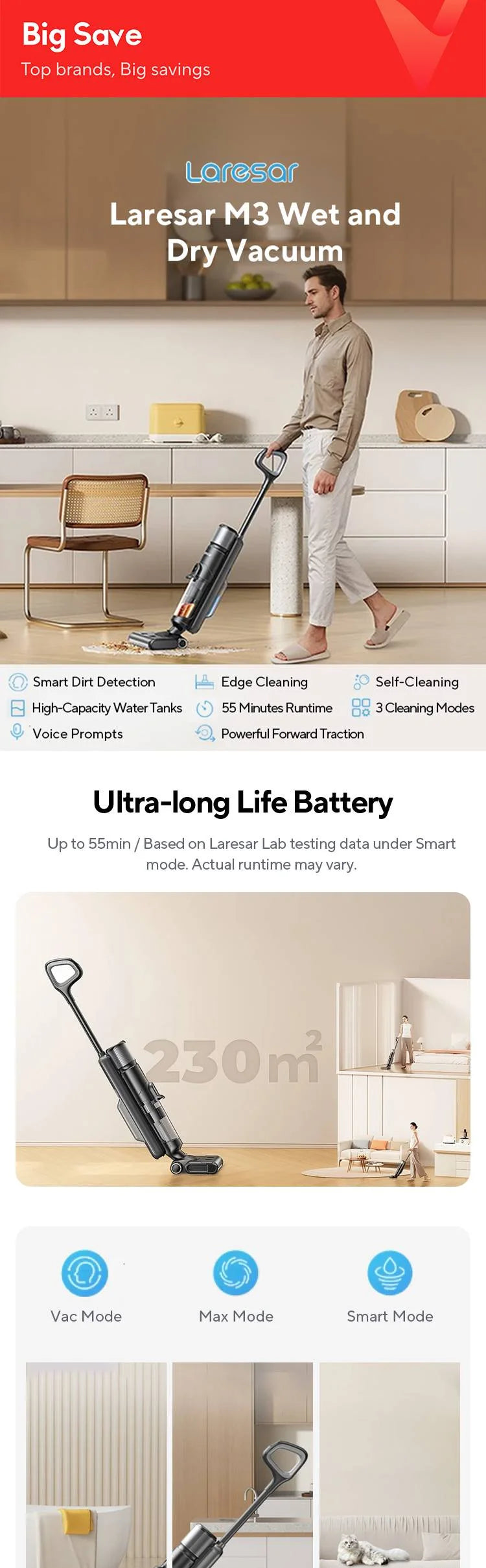 GlideMax Vacuum Mop