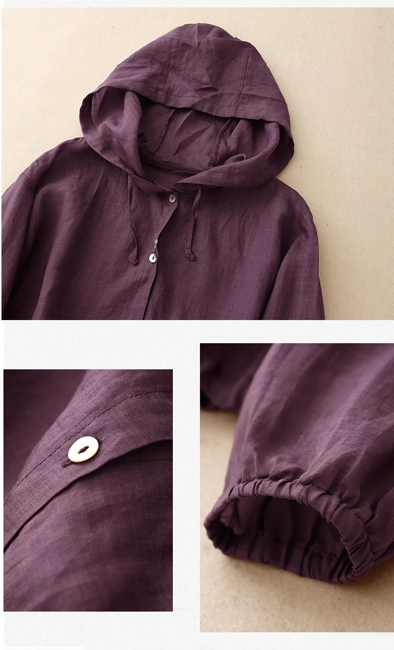 MIRA LINEN HOODIE