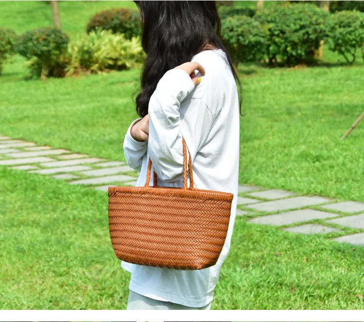 Charlotte Woven Cowhide Tote