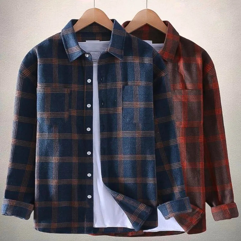 HENRY PLAID ZIPPER SHIRT