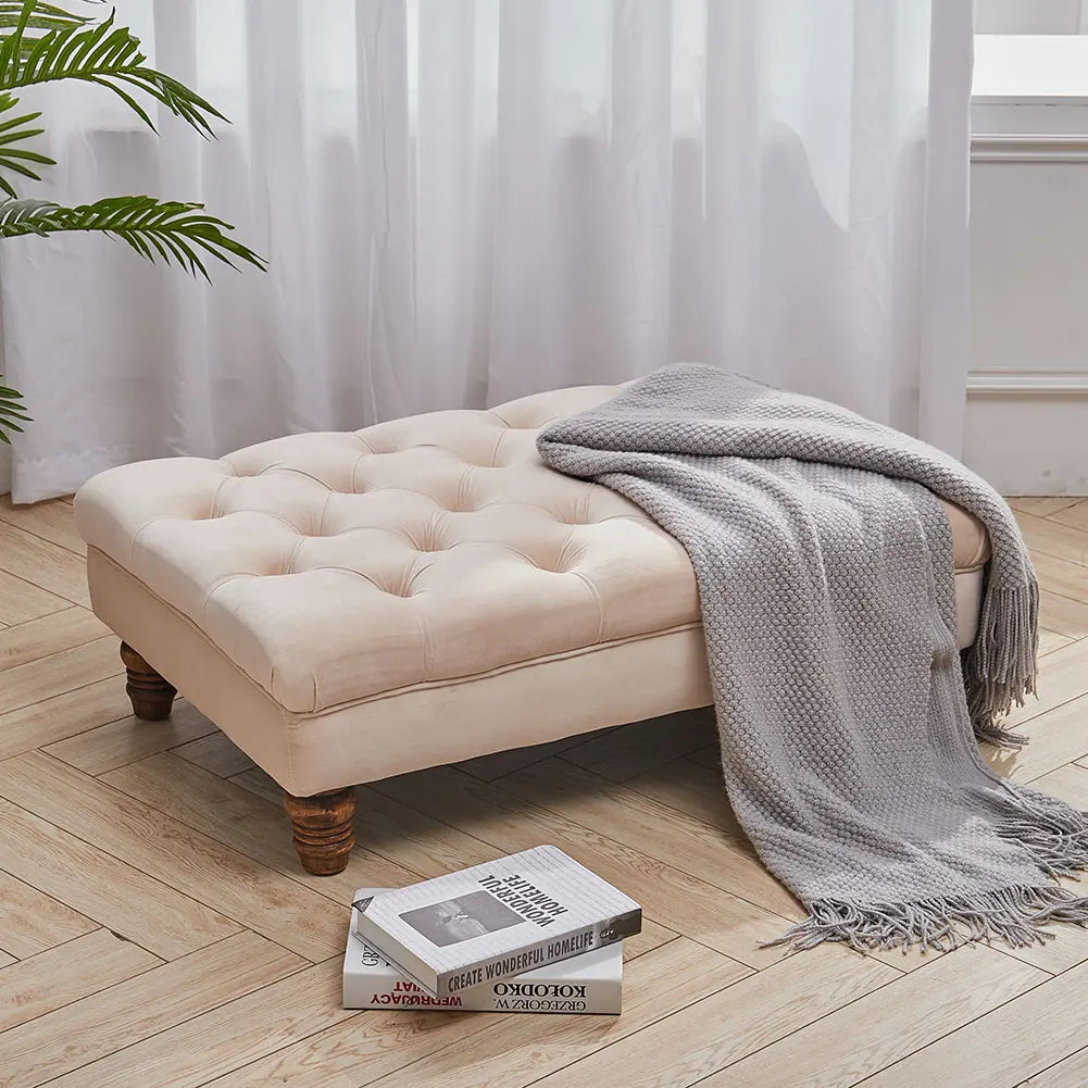 Multifunctional Velvet Ease Lounge Footstool