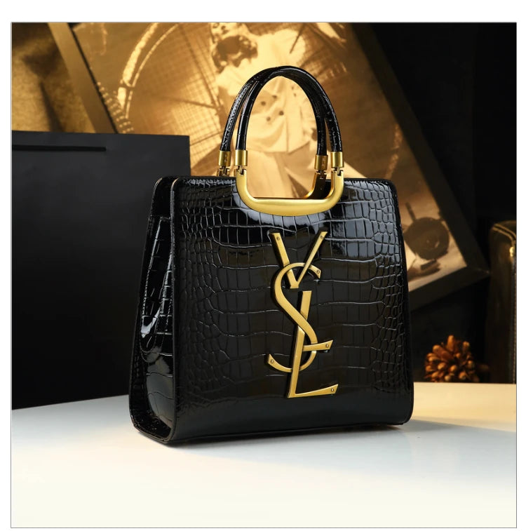 Luxe Croc Structured Tote Bag