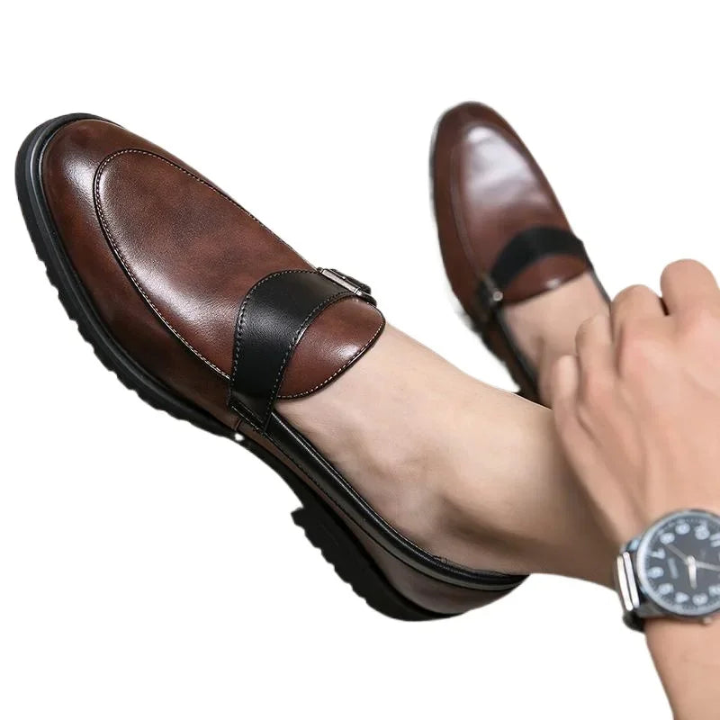 Theo Crest Leather Loafers