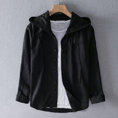 OLIVER HOODED LINEN SHIRT