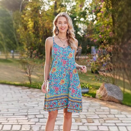 Boho Breeze Floral Midi Dress