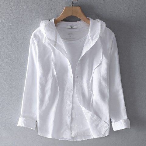OLIVER HOODED LINEN SHIRT