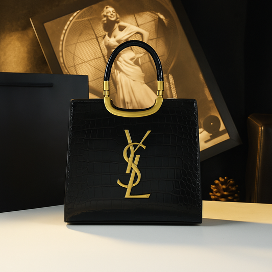 Luxe Croc Structured Tote Bag