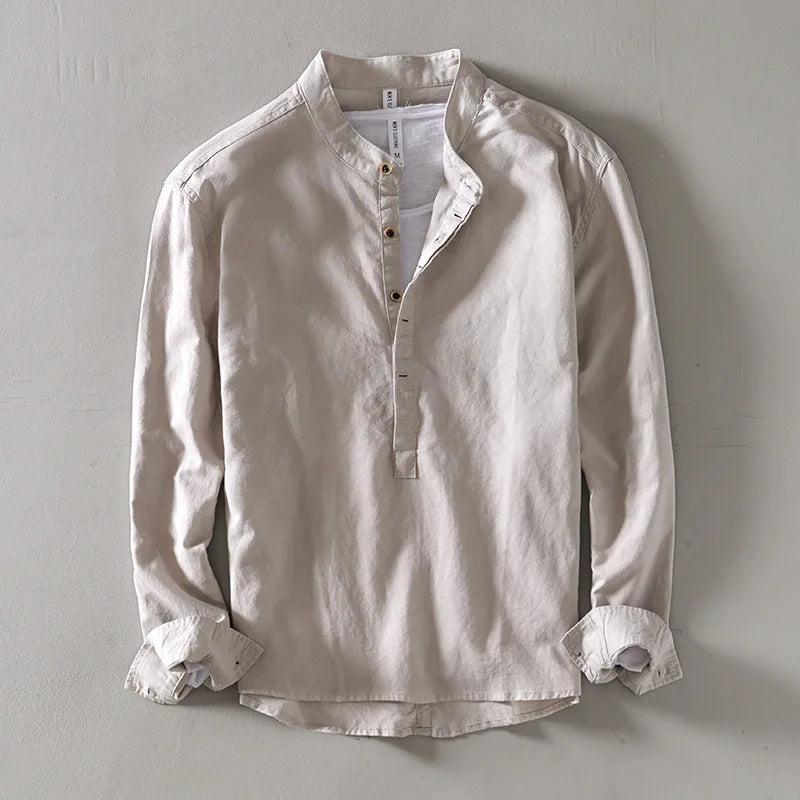 JASON LINEN MANDARIN SHIRT