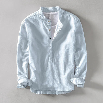 JASON LINEN MANDARIN SHIRT