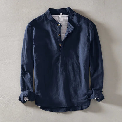 JASON LINEN MANDARIN SHIRT