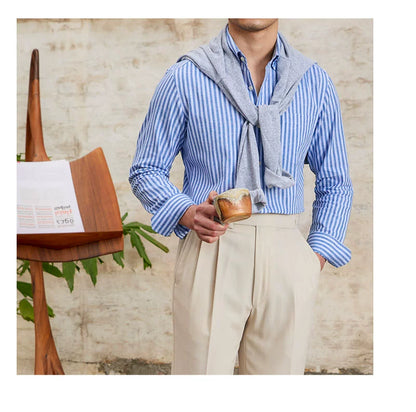 MR. DEER LINEN STRIPED SHIRT